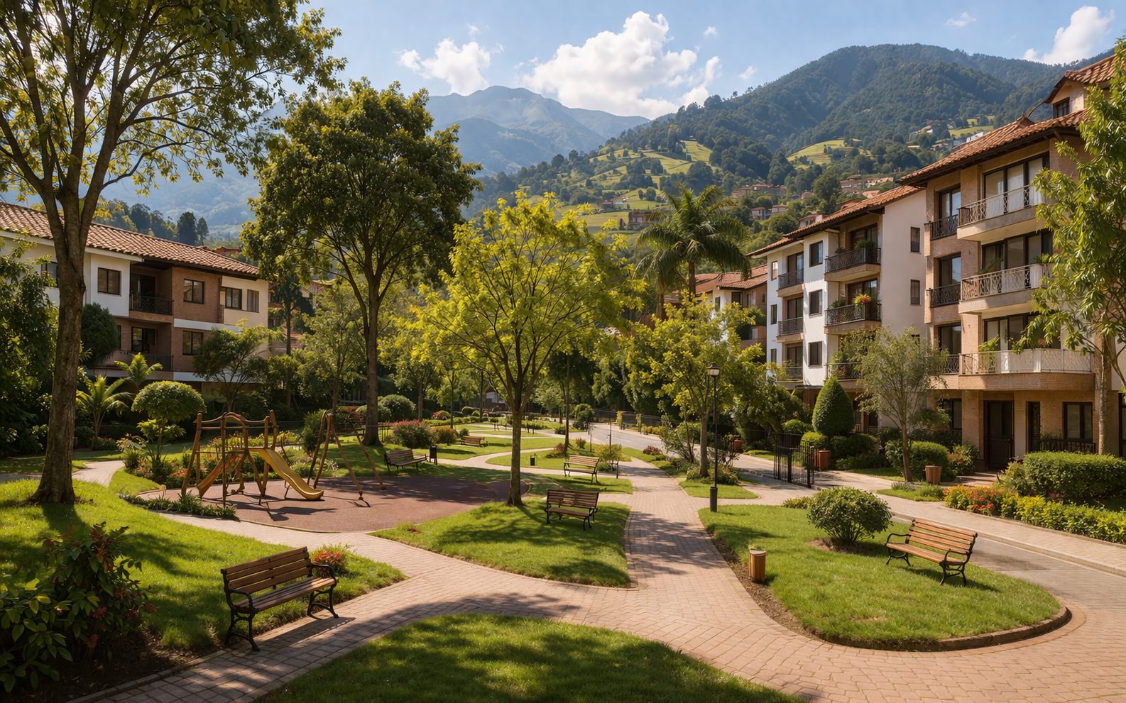 Peaceful residential community with mountain views